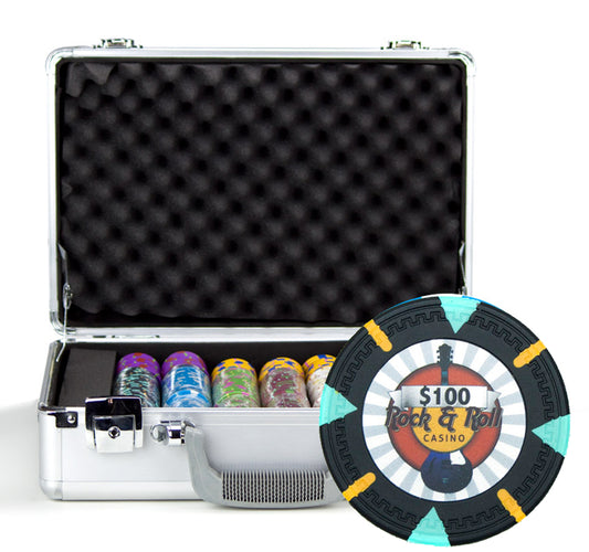 300 Rock & Roll Poker Chips with Claysmith Aluminum Case