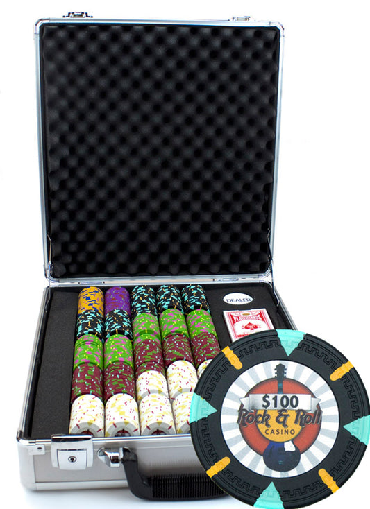 500 Rock & Roll Poker Chips with Claysmith Aluminum Case