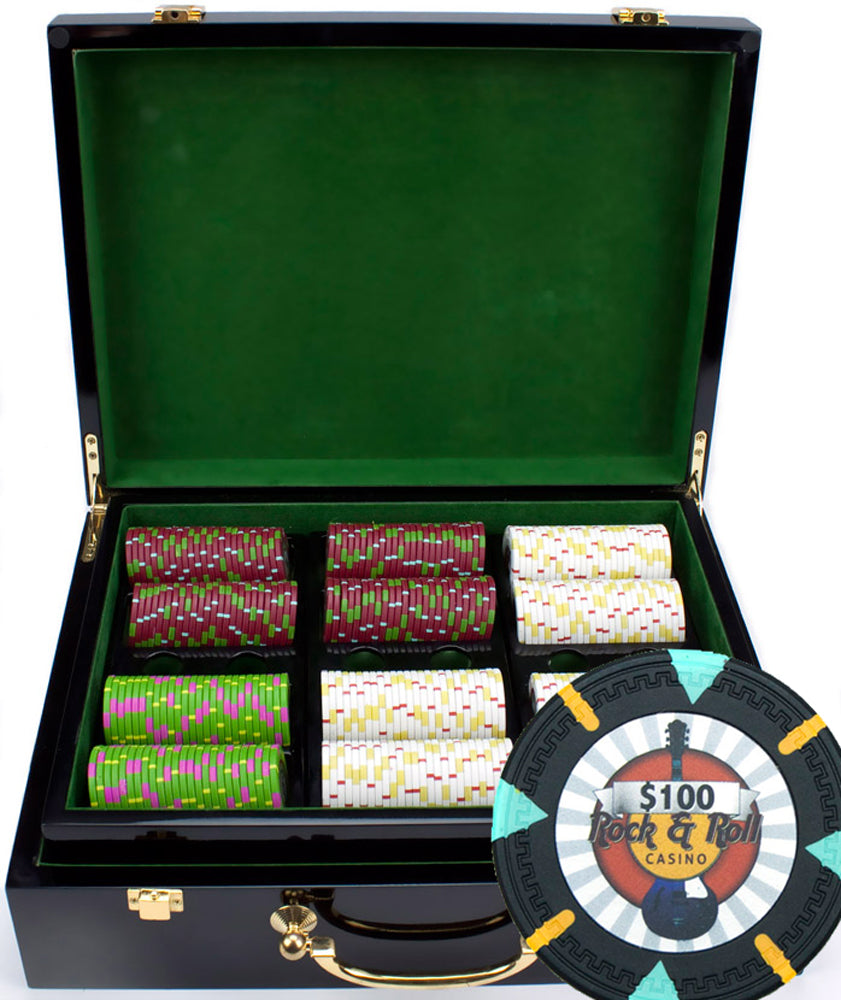 500 Rock & Roll Poker Chips with Hi Gloss Case