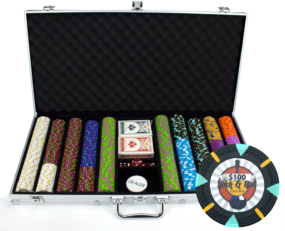 750 Rock & Roll Poker Chips with Aluminum Case