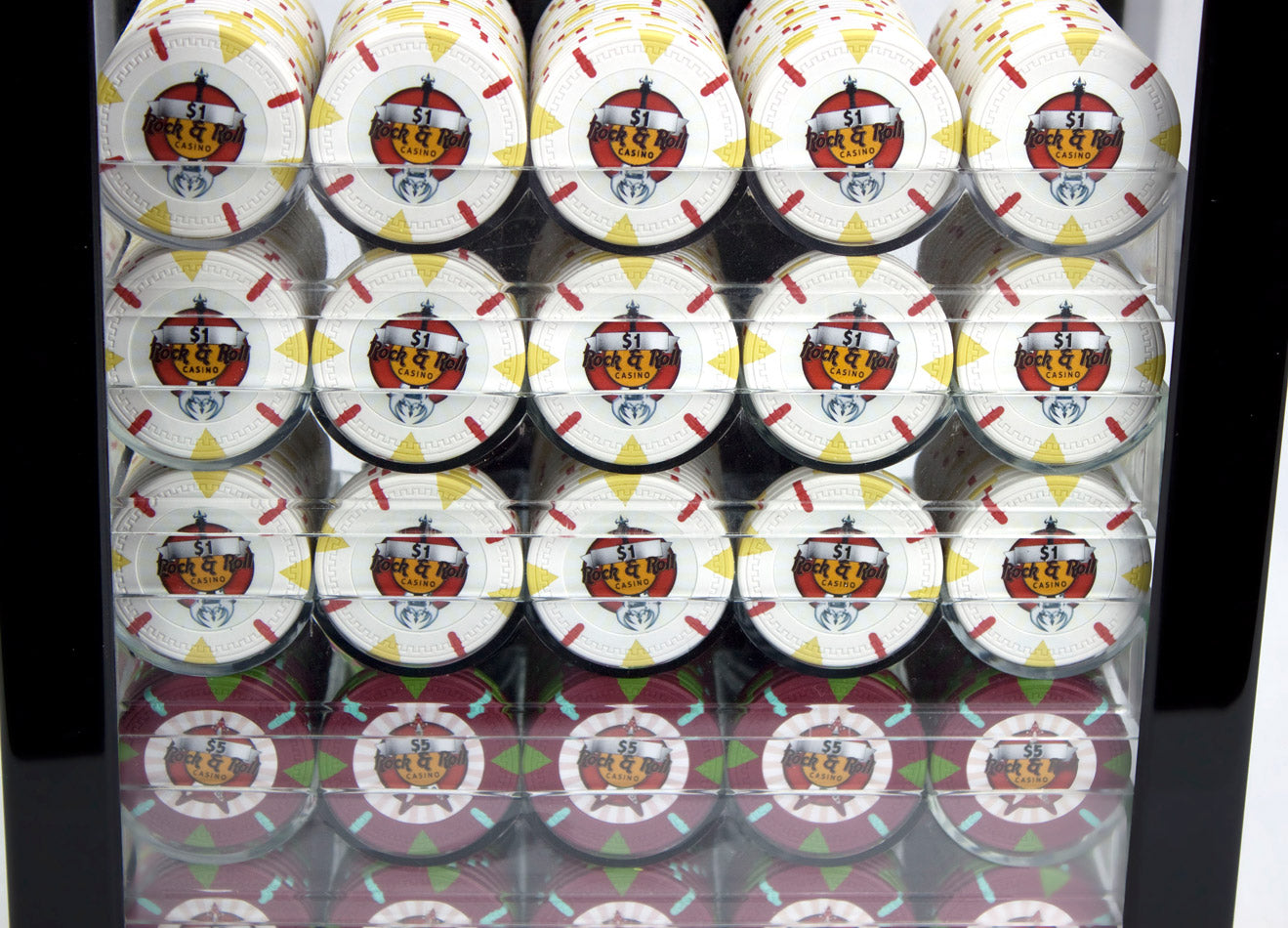 1000 Rock & Roll Poker Chips with Acrylic Carrier