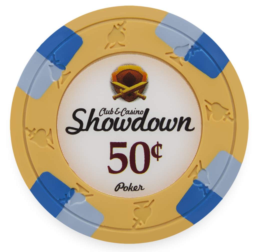 Yellow Showdown Poker Chips - $0.50