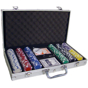 300 Diamond Suited Poker Chips with Aluminum Case