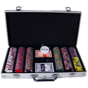 300 Crown and Dice Poker Chips with Aluminum Case