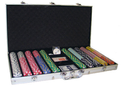 750 Two Stripe Twist Poker Chips with Aluminum Case