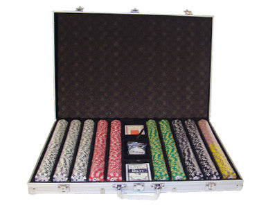 1000 Two Stripe Twist Poker Chips with Aluminum Case