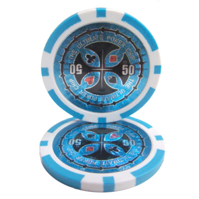 Light Blue Ultimate Poker Chips - $50