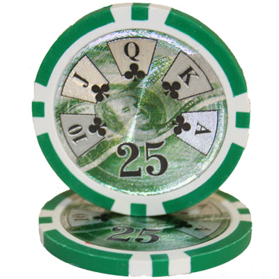 Green Ben Franklin Poker Chips - $25