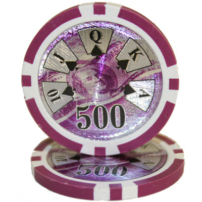 Purple Ben Franklin Poker Chips - $500