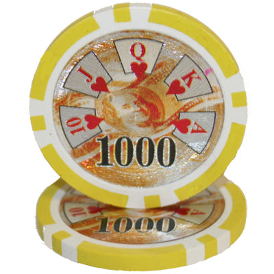 Yellow Ben Franklin Poker Chips - $1,000