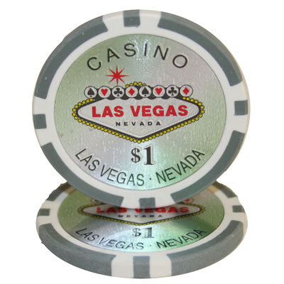 Grey Las Vegas Poker Chips - $1