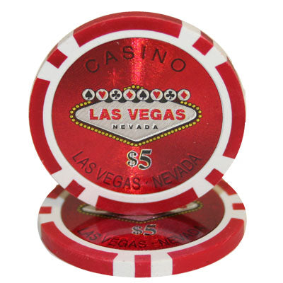 Red Las Vegas Poker Chips - $5