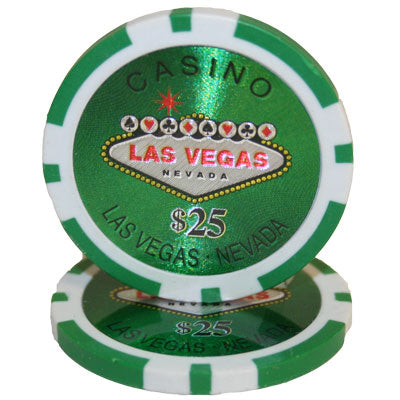 Green Las Vegas Poker Chips - $25