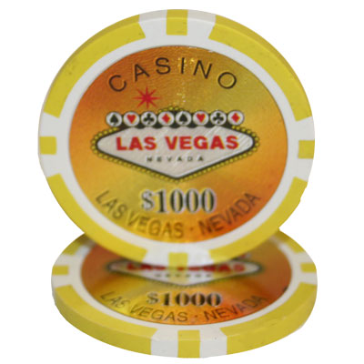 Yellow Las Vegas Poker Chips - $1,000