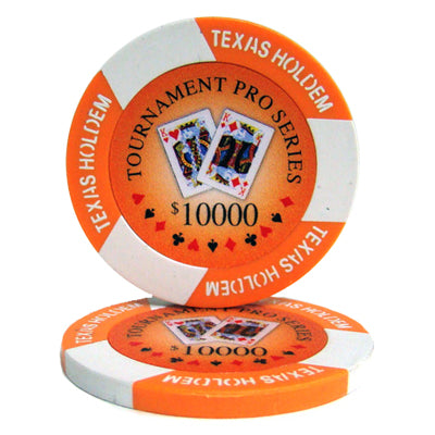 Orange Tournament Pro Poker Chips - $10,000