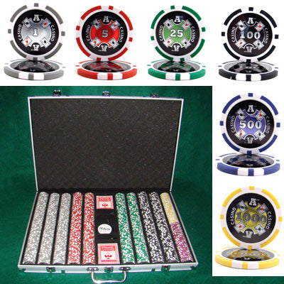 1000 Ace Casino Poker Chips with Aluminum Case