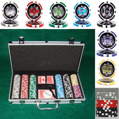 300 Ace Casino Poker Chips with Aluminum Case