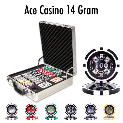 500 Ace Casino Poker Chips with Claysmith Aluminum Case