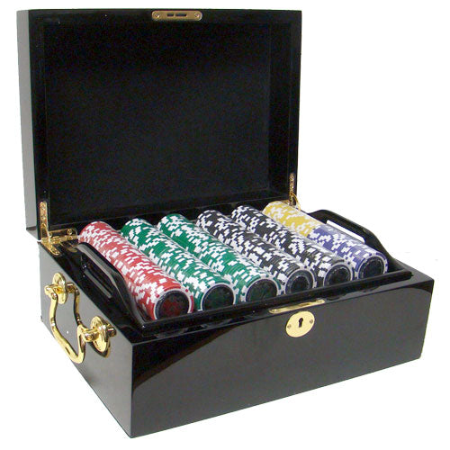 500 Ace Casino Poker Chips with Mahogany Case
