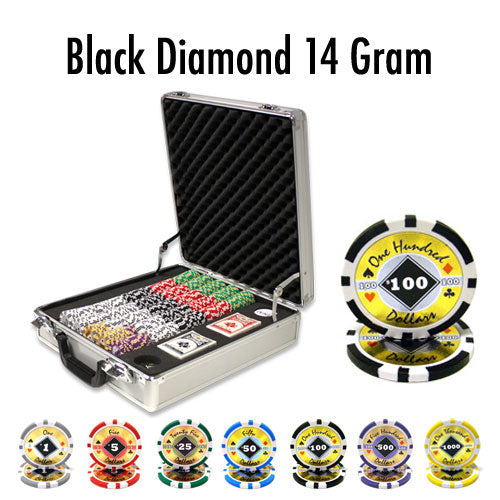 500 Black Diamond Poker Chips with Claysmith Aluminum Case