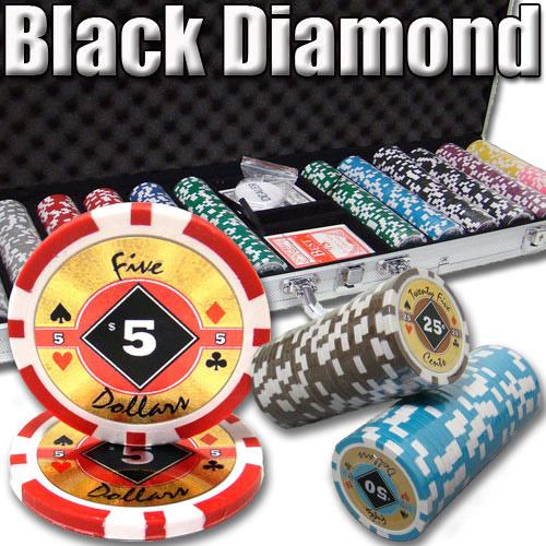 600 Black Diamond Poker Chips with Aluminum Case