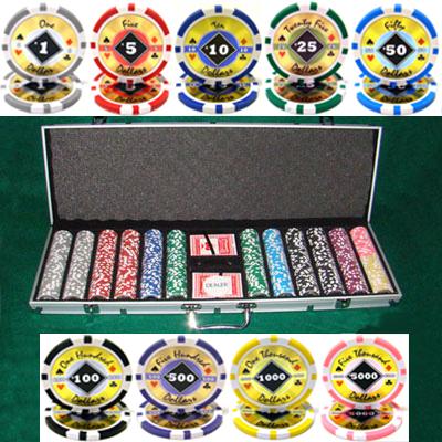 600 Black Diamond Poker Chips with Aluminum Case