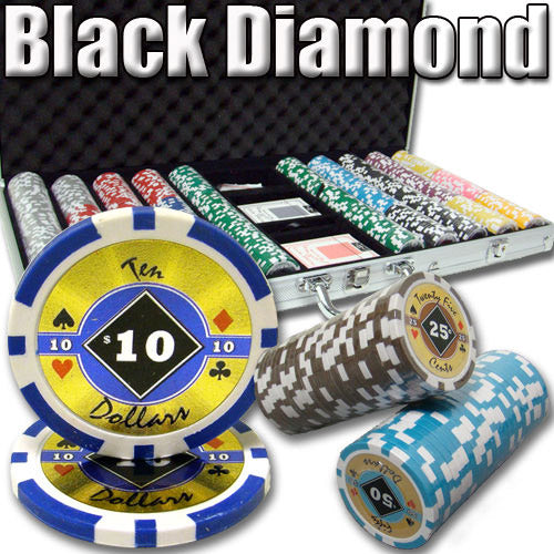 750 Black Diamond Poker Chips with Aluminum Case