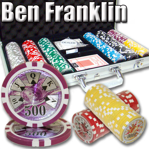 300 Ben Franklin Poker Chips with Aluminum Case