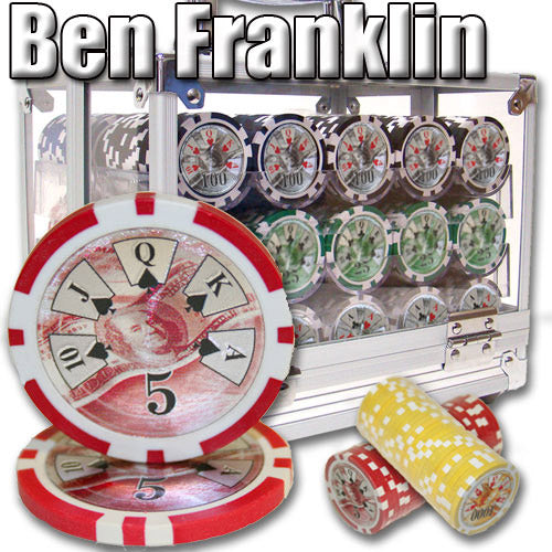 600 Ben Franklin Poker Chips with Acrylic Carrier