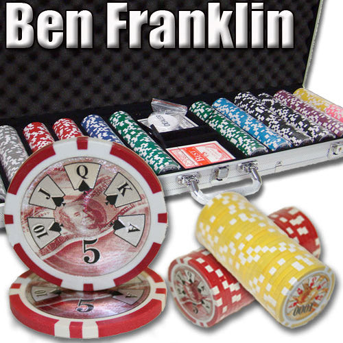 600 Ben Franklin Poker Chips with Aluminum Case