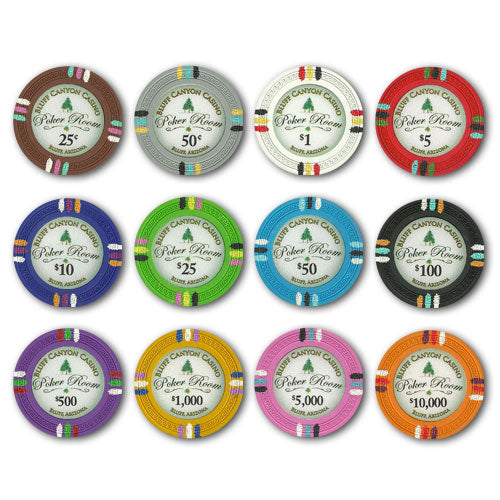 200 Bluff Canyon Poker Chips with Acrylic Tray