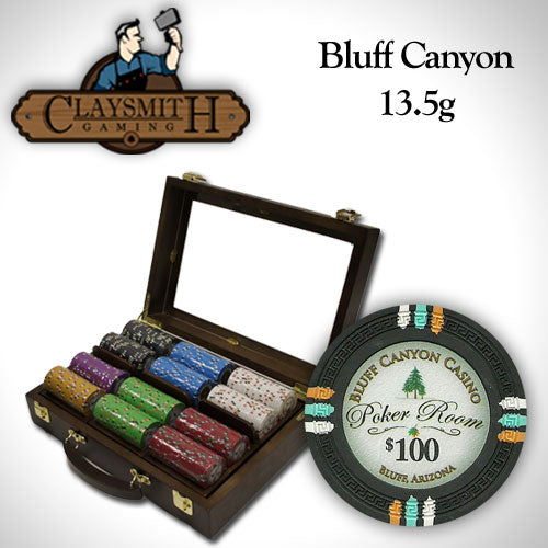 300 Bluff Canyon Poker Chips with Walnut Case