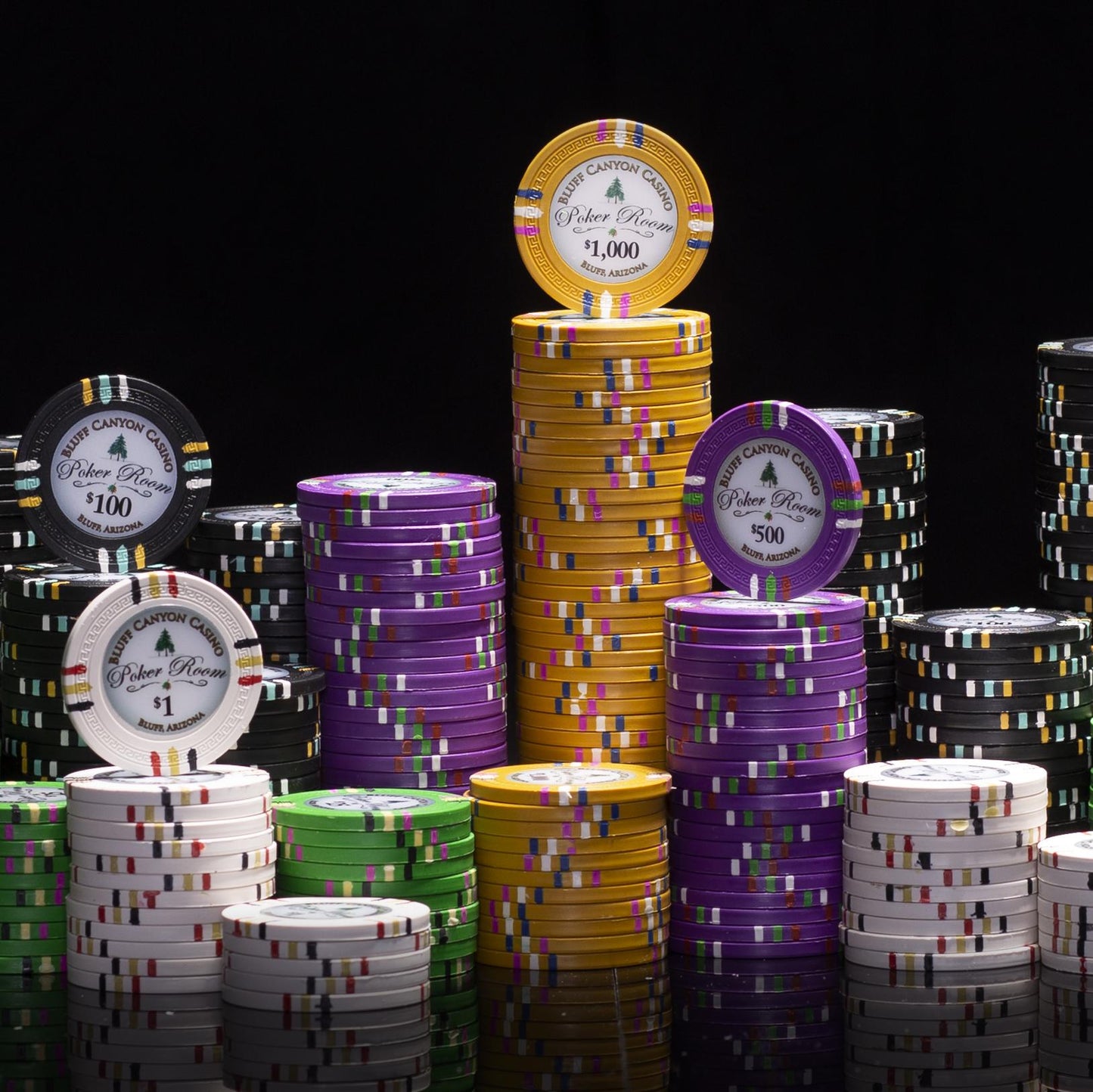 500 Bluff Canyon Poker Chips with Hi Gloss Case