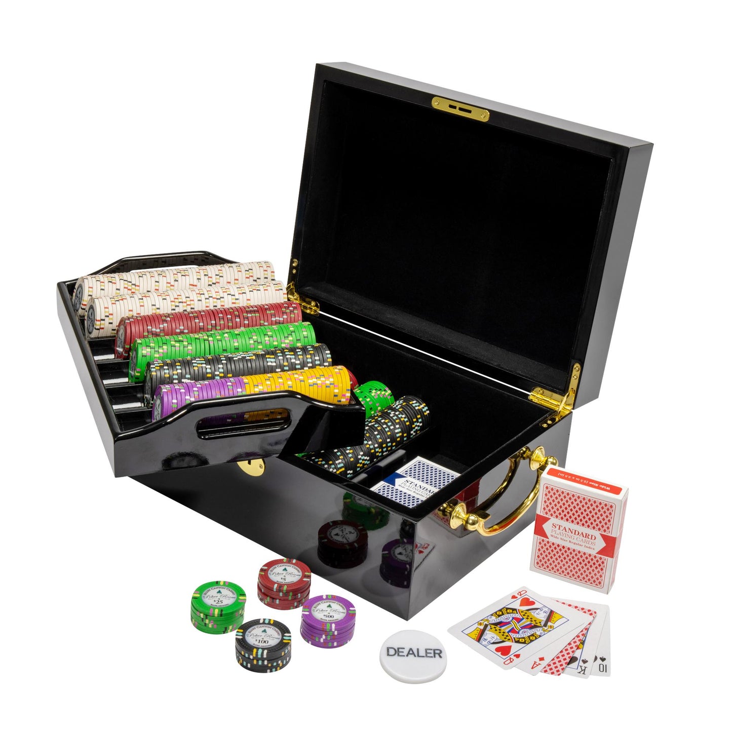 500 Bluff Canyon Poker Chips with Mahogany Case