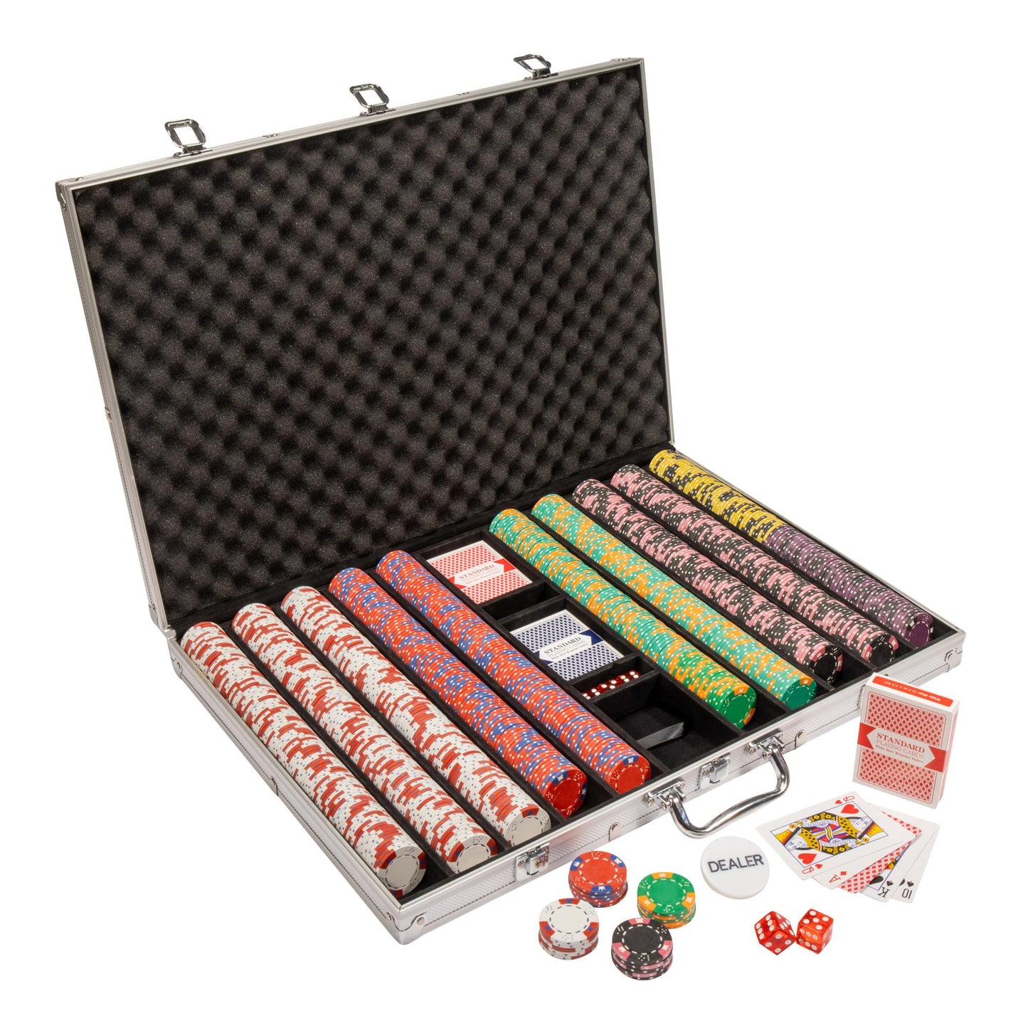 1000 Crown and Dice Poker Chips with Aluminum Case