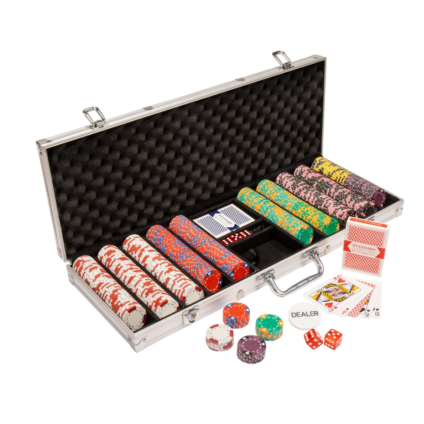500 Crown and Dice Poker Chips with Aluminum Case