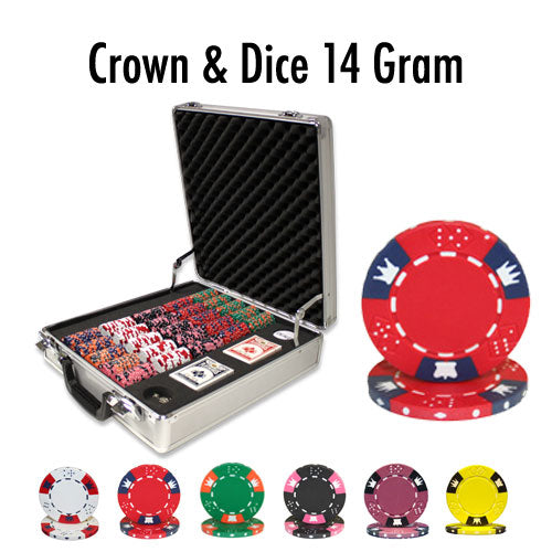 500 Crown and Dice Poker Chips with Claysmith Aluminum Case