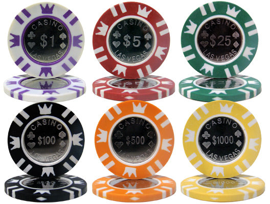 500 Coin Inlay Poker Chips with Aluminum Case