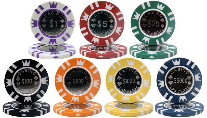 600 Coin Inlay Poker Chips with Aluminum Case