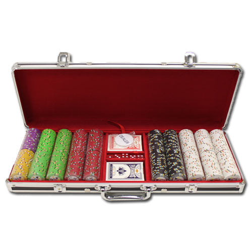 500 Desert Heat Poker Chips with Black Aluminum Case