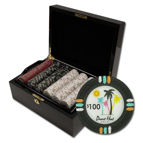 500 Desert Heat Poker Chips with Mahogany Case
