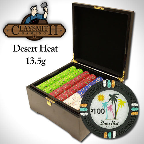 750 Desert Heat Poker Chips with Mahogany Case