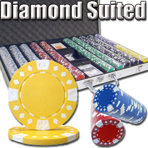 1000 Diamond Suited Poker Chips with Aluminum Case