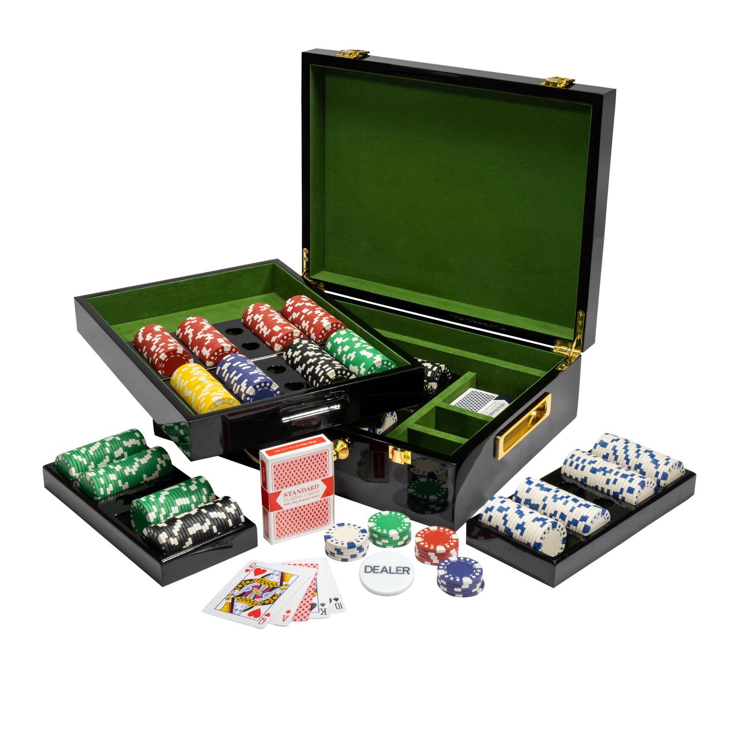 500 Diamond Suited Poker Chips with Hi Gloss Case