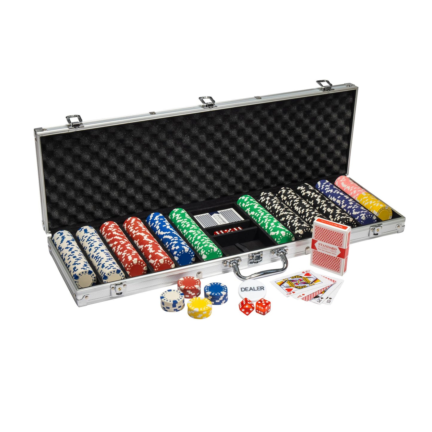 600 Diamond Suited Poker Chips with Aluminum Case