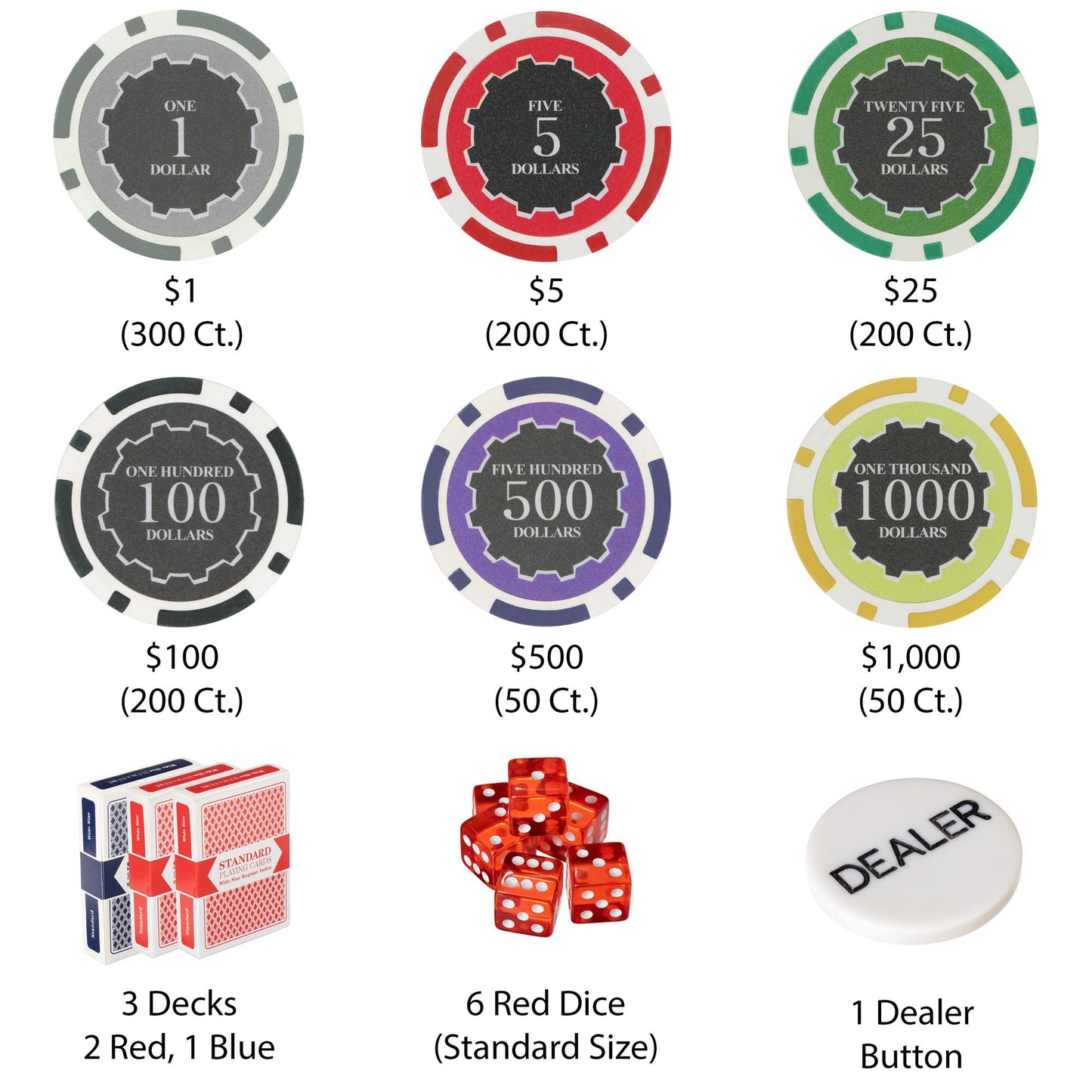1000 Eclipse Poker Chips with Aluminum Case