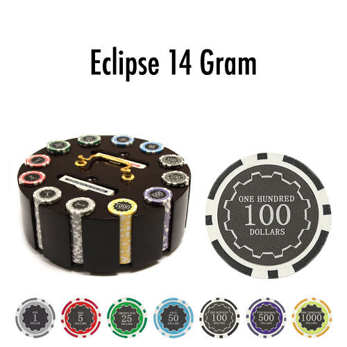 300 Eclipse Poker Chips with Wooden Carousel