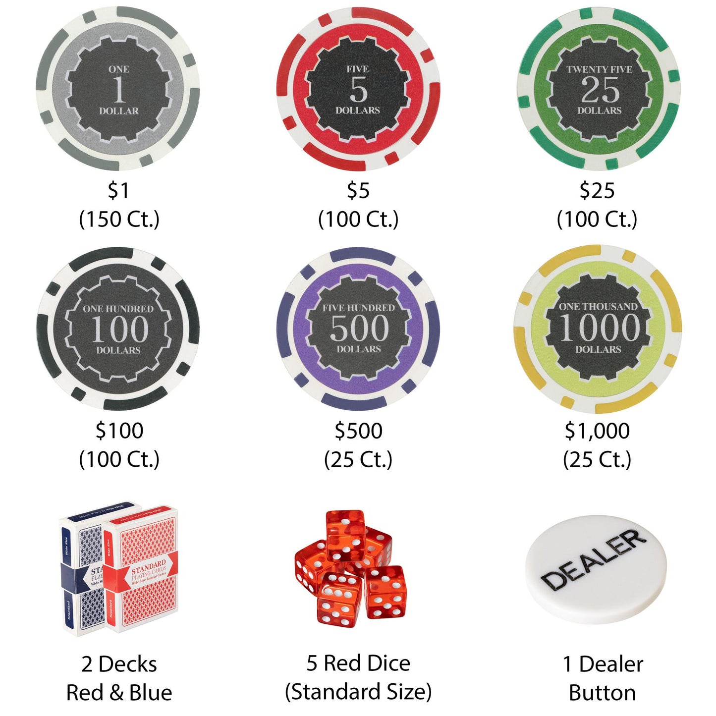 500 Eclipse Poker Chips with Aluminum Case