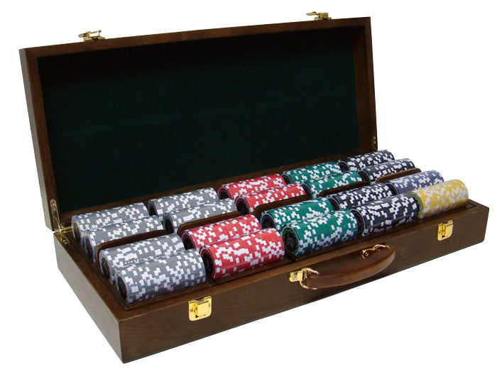 500 Eclipse Poker Chips with Walnut Case