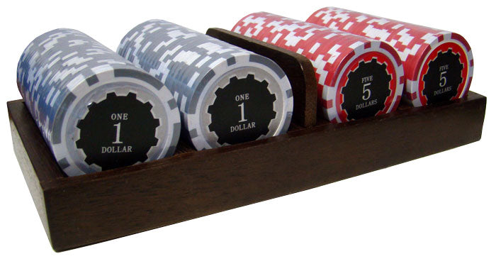500 Eclipse Poker Chips with Walnut Case